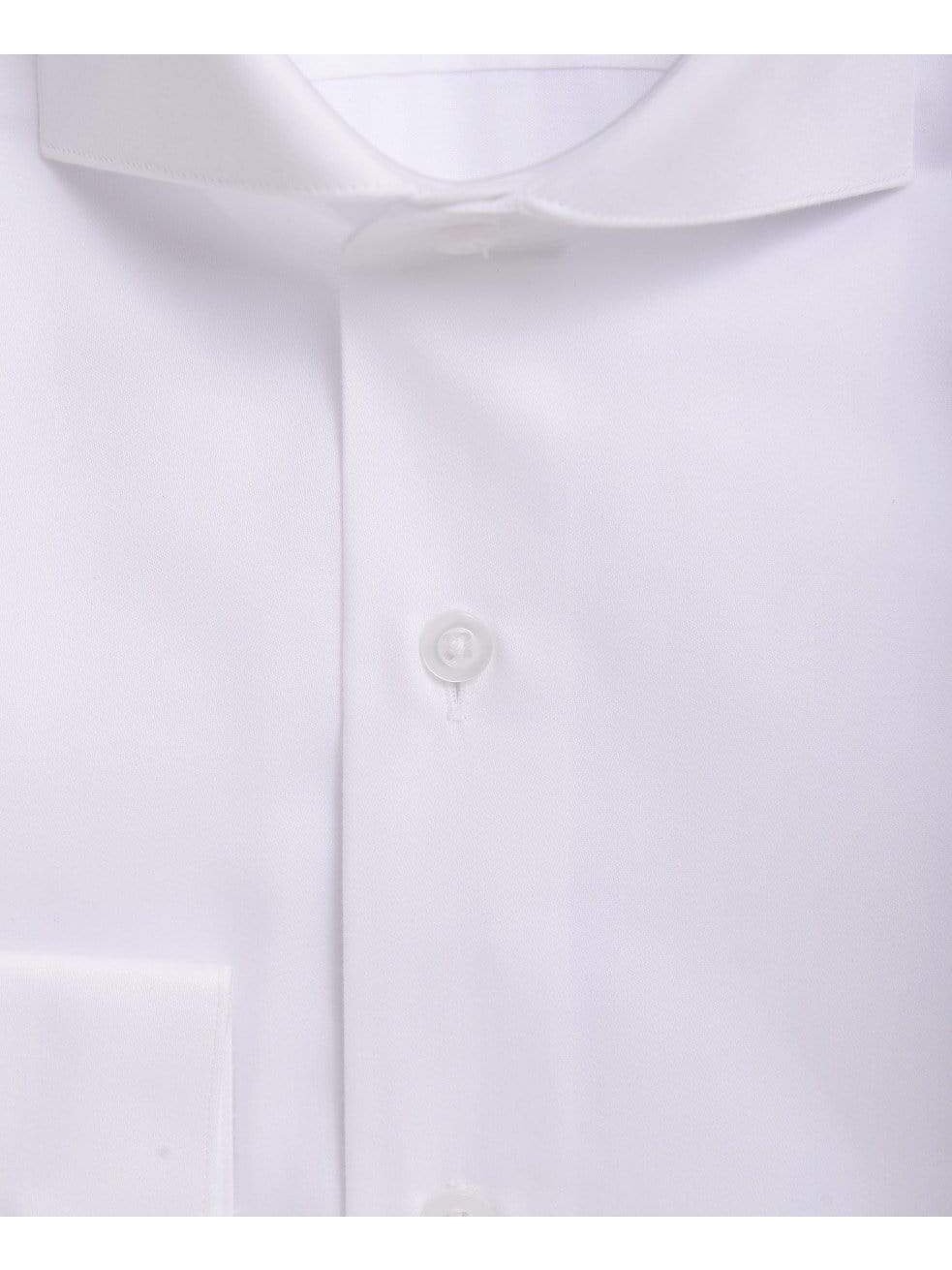 Solid Cotton Blend Spread Dress Shirt ...